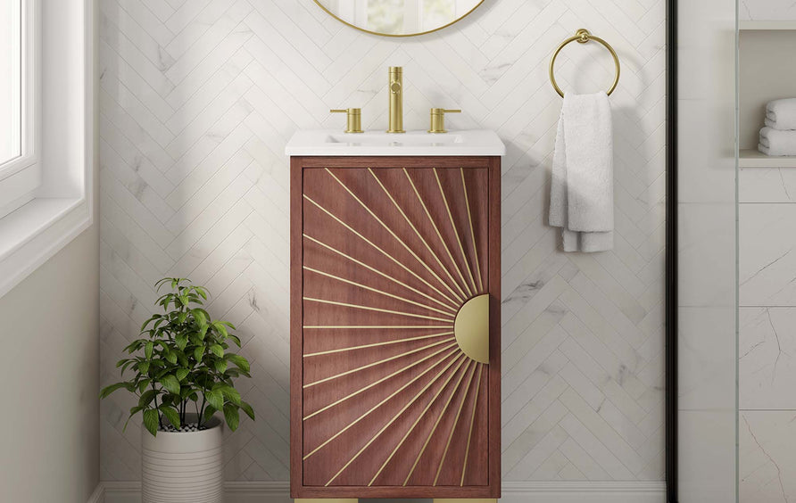 Ridge 18" Bathroom Vanity in White Walnut