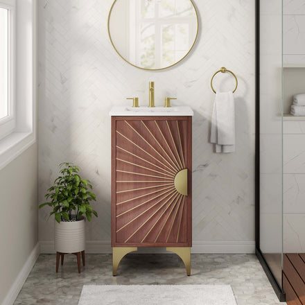 Daylight 18" Bathroom Vanity in White Walnut