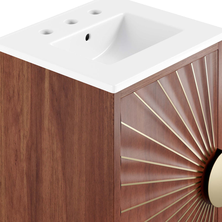 Ridge 18" Bathroom Vanity in White Walnut