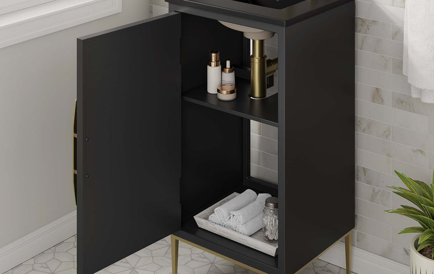 Briar 18" Bathroom Vanity in Black Black