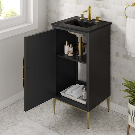 Awaken 18" Bathroom Vanity in Black Black