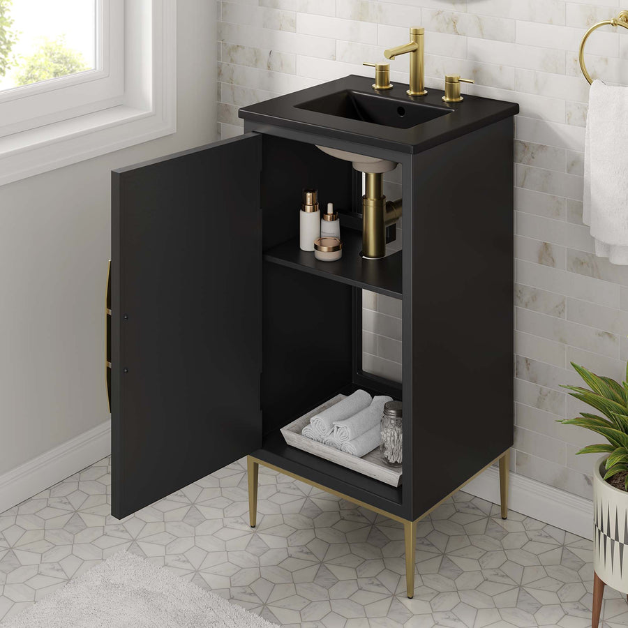 Briar 18" Bathroom Vanity in Black Black