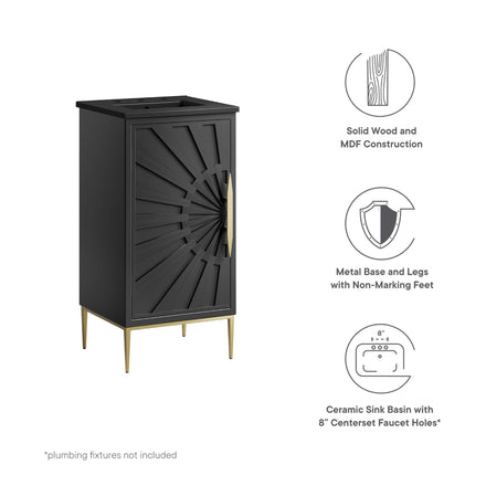 Awaken 18" Bathroom Vanity in Black Black