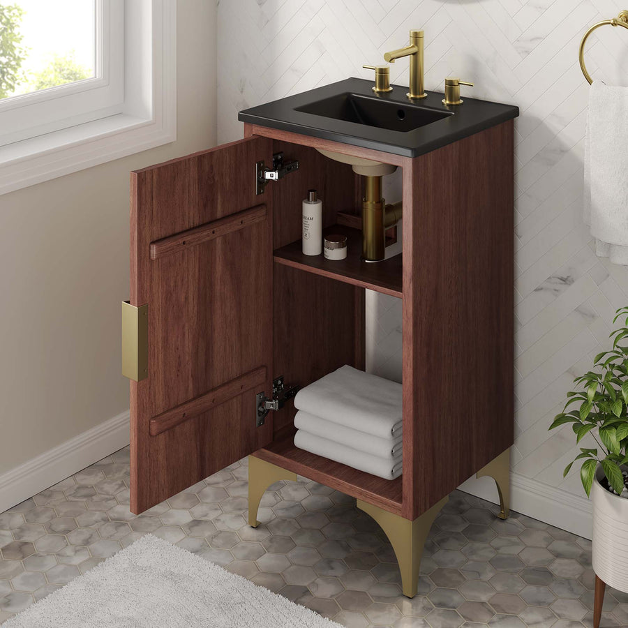 Ridge 18" Bathroom Vanity in Black Walnut
