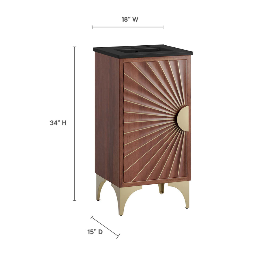 Ridge 18" Bathroom Vanity in Black Walnut