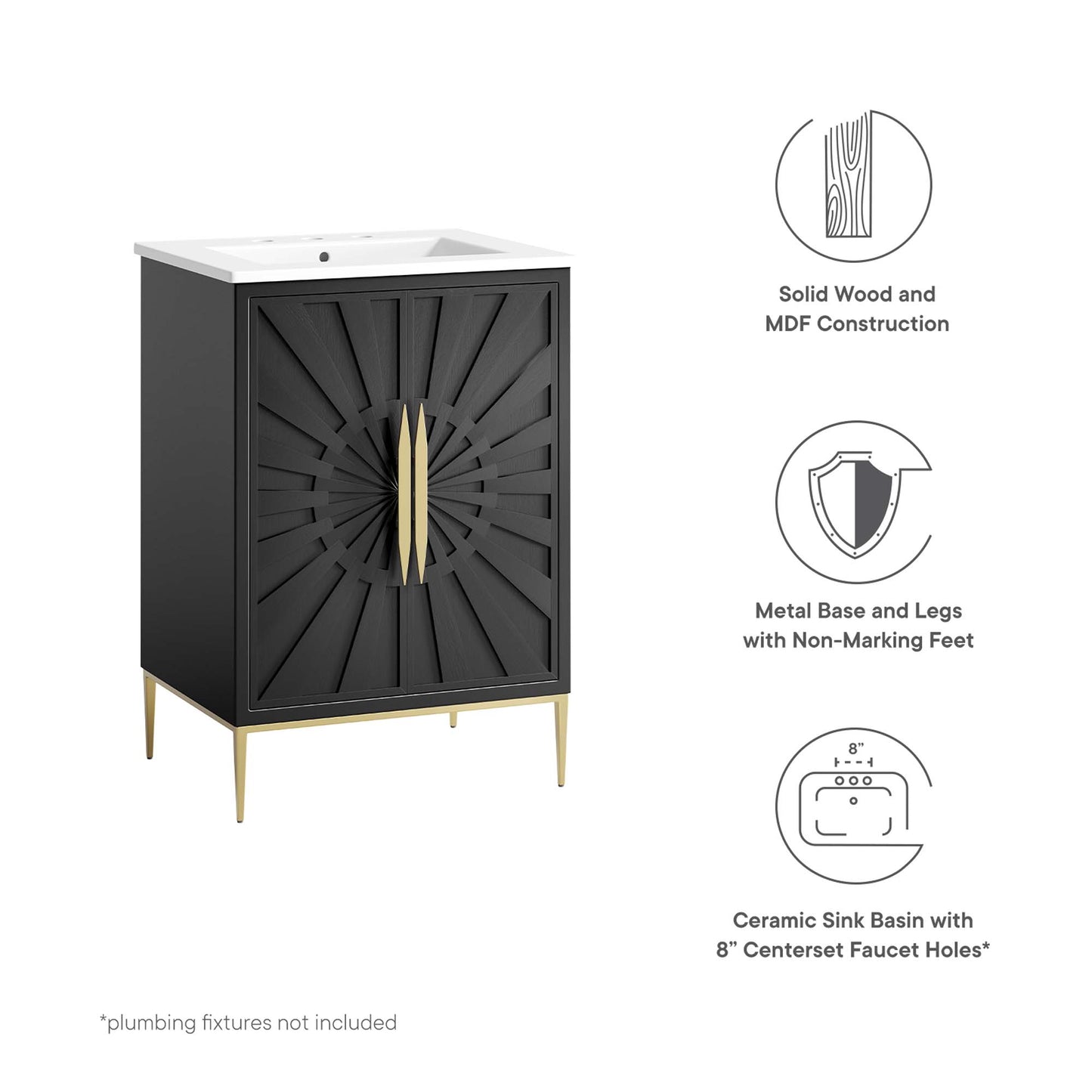 Awaken 24" Bathroom Vanity by Furniture For America