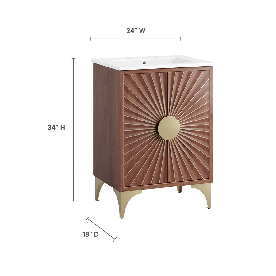 Ridge 24" Bathroom Vanity in White Walnut