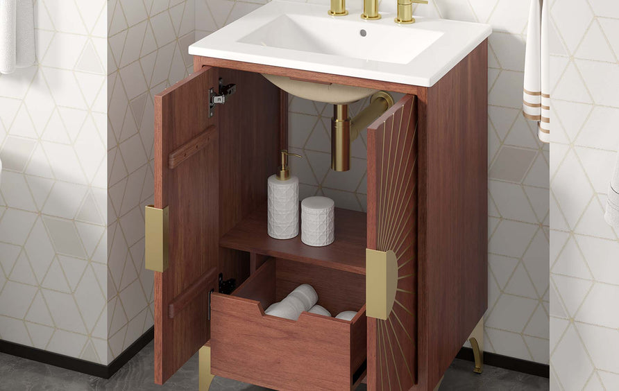 Ridge 24" Bathroom Vanity in White Walnut