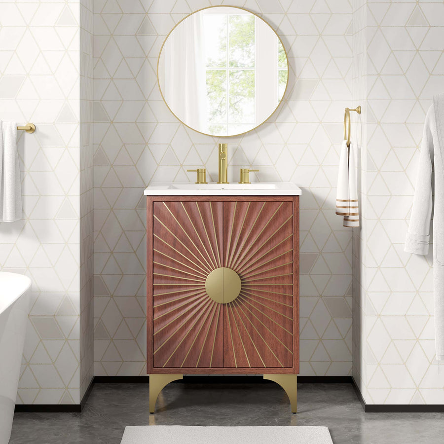Ridge 24" Bathroom Vanity in White Walnut