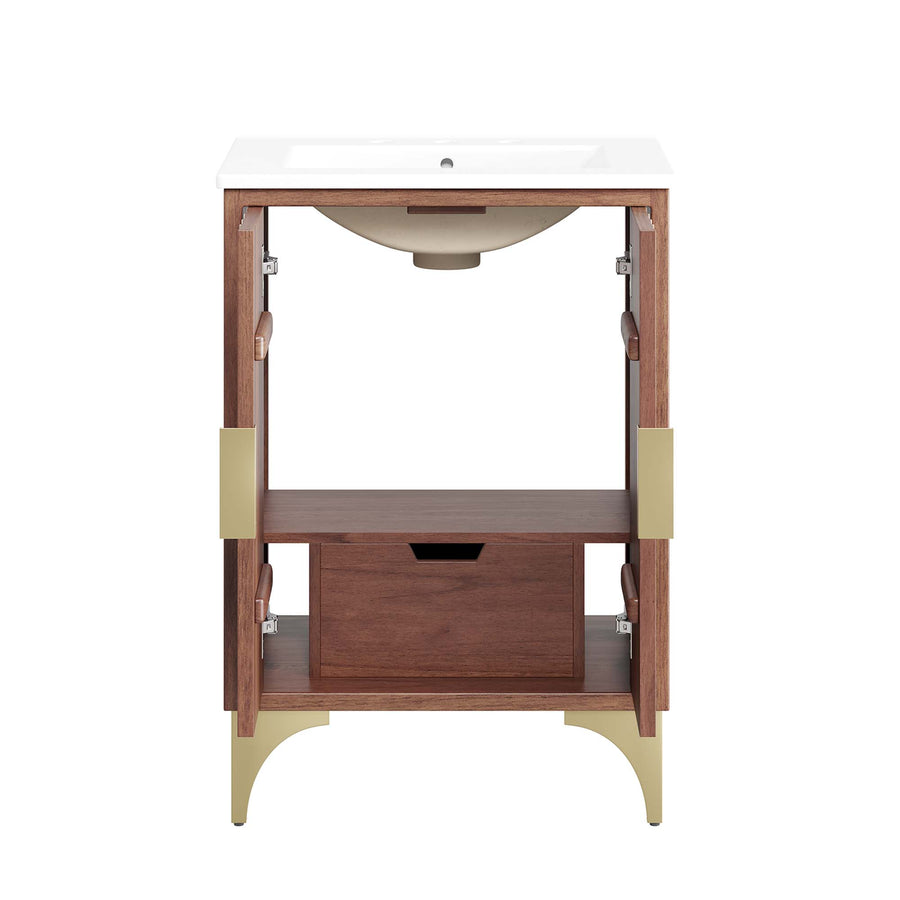 Ridge 24" Bathroom Vanity in White Walnut