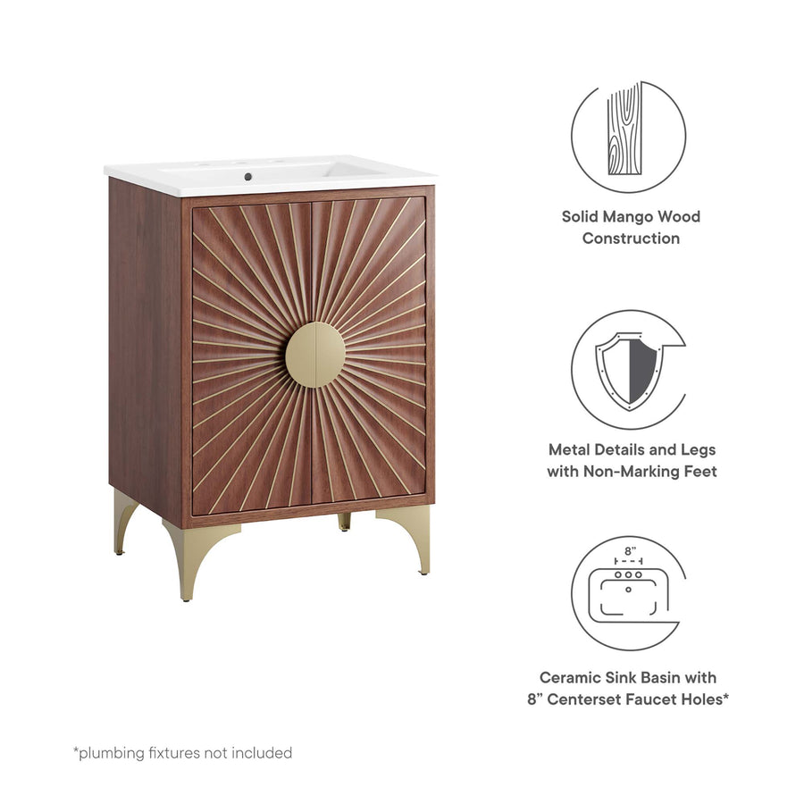 Ridge 24" Bathroom Vanity in White Walnut