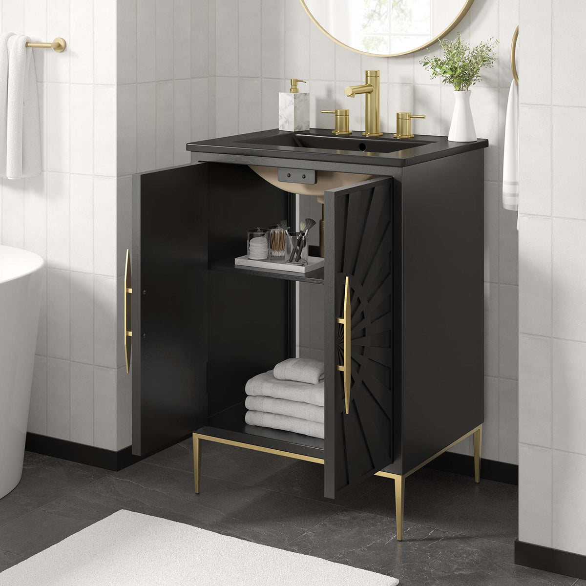 Awaken 24" Bathroom Vanity in Black Black
