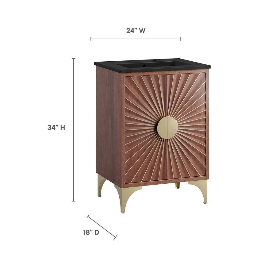 Ridge 24" Bathroom Vanity in Black Walnut