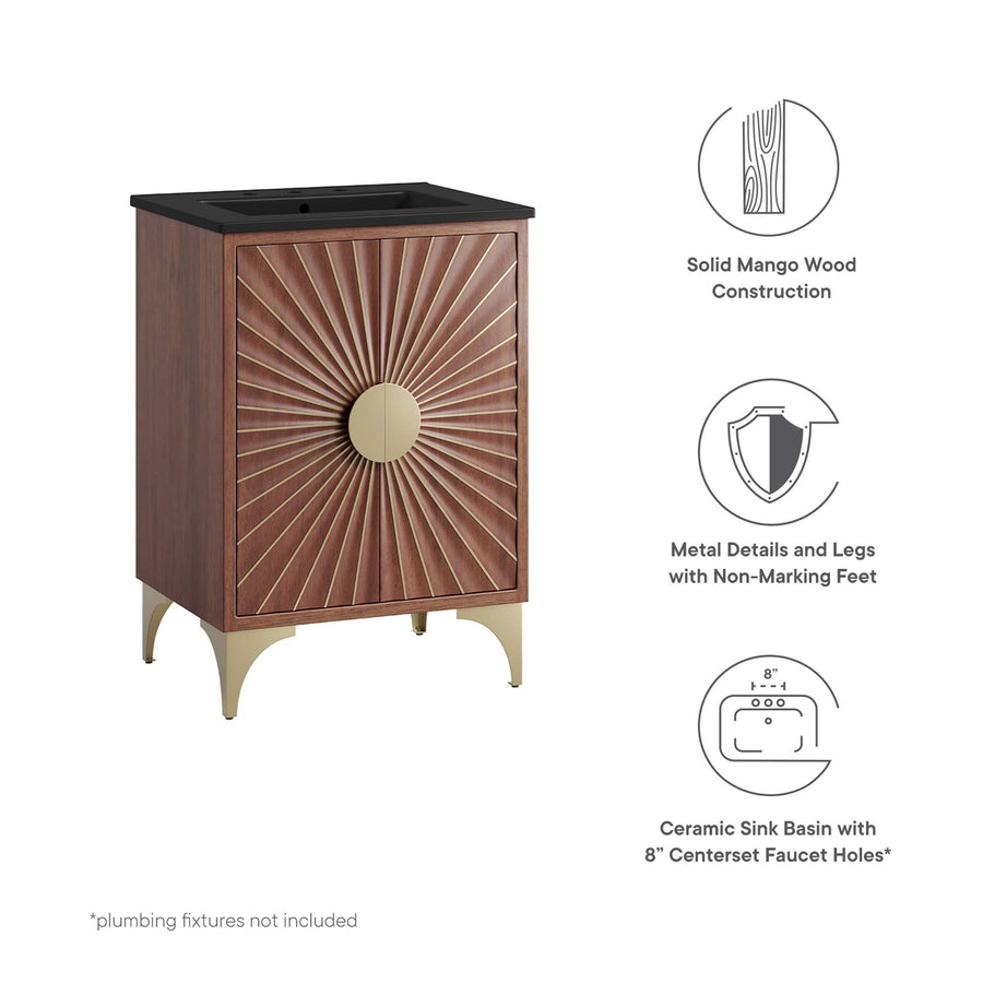 Ridge 24" Bathroom Vanity in Black Walnut