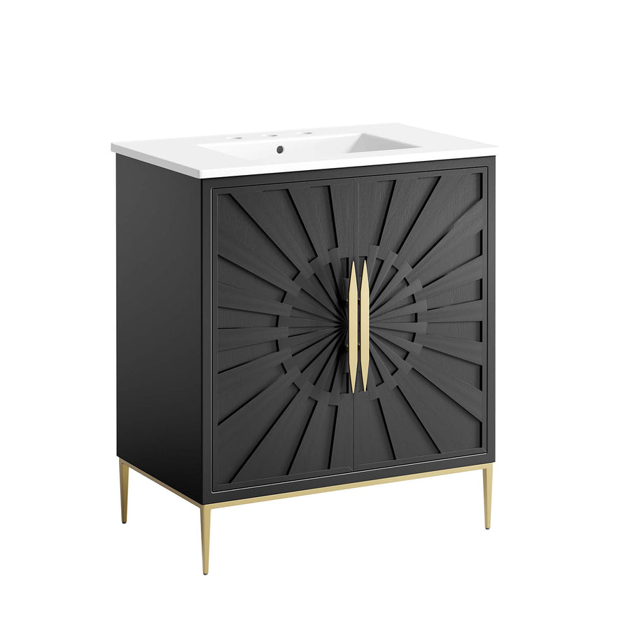 Briar 30" Bathroom Vanity in White Black