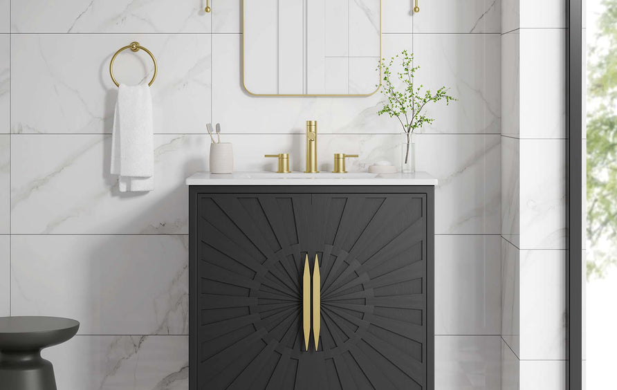 Briar 30" Bathroom Vanity in White Black