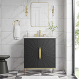 Briar 30" Bathroom Vanity in White Black