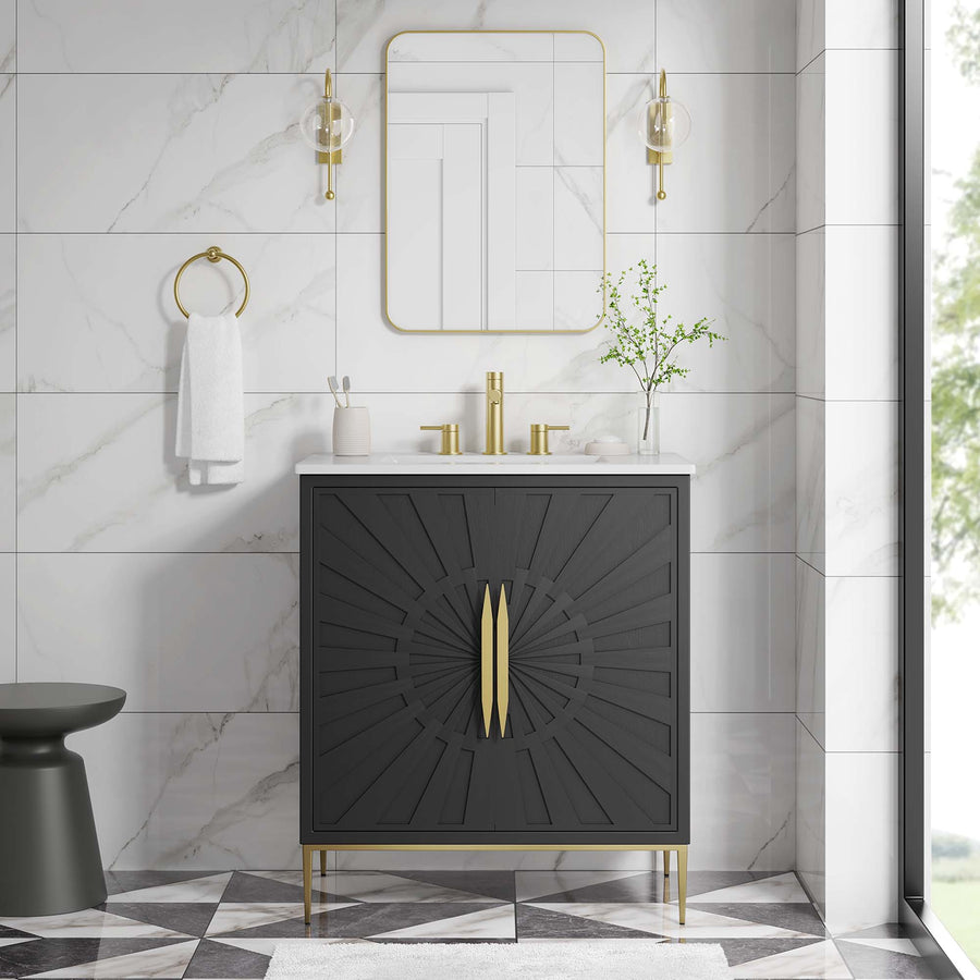 Briar 30" Bathroom Vanity in White Black