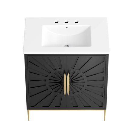 Awaken 30" Bathroom Vanity in White Black