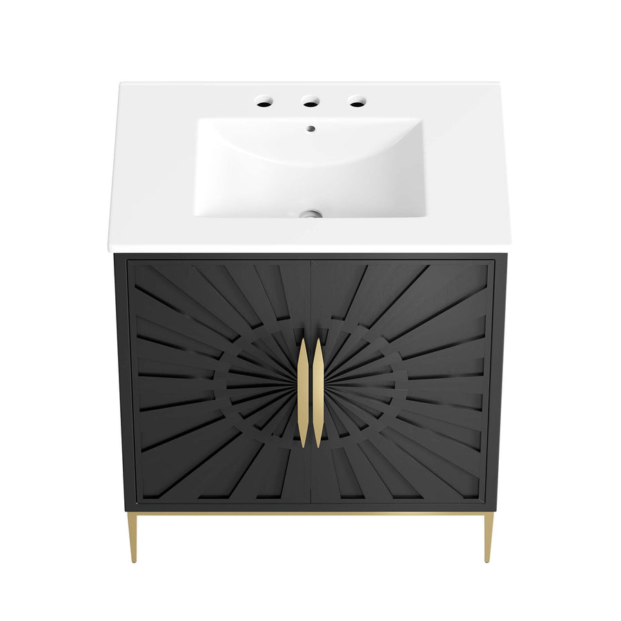 Briar 30" Bathroom Vanity in White Black