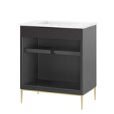 Briar 30" Bathroom Vanity in White Black