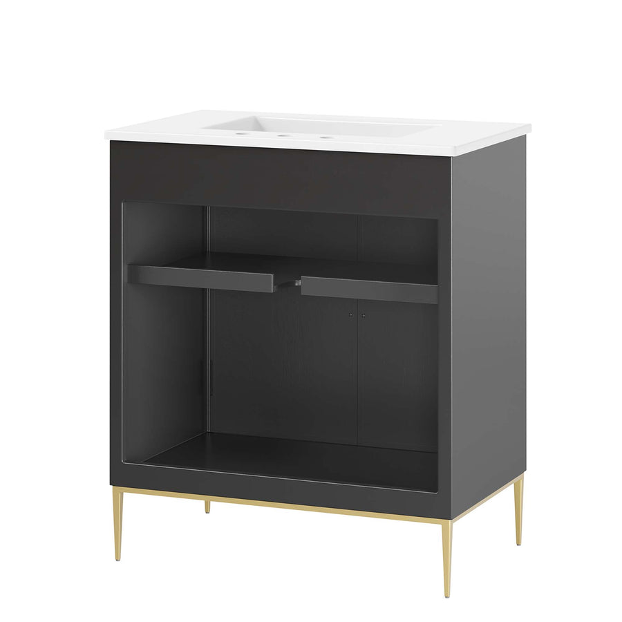 Briar 30" Bathroom Vanity in White Black