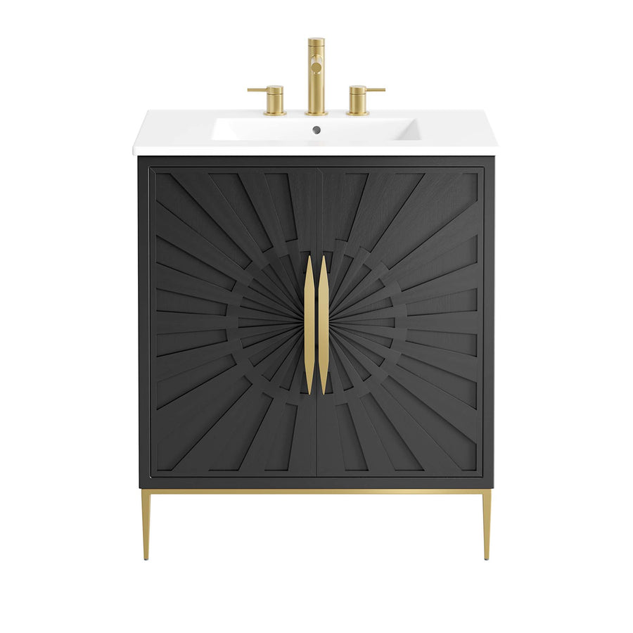 Briar 30" Bathroom Vanity in White Black