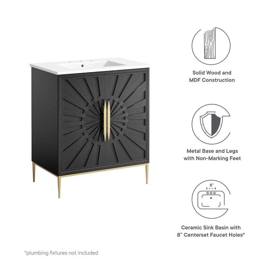 Briar 30" Bathroom Vanity in White Black