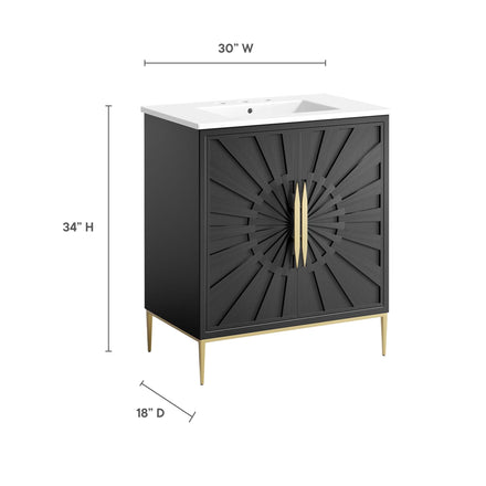 Awaken 30" Bathroom Vanity in White Black