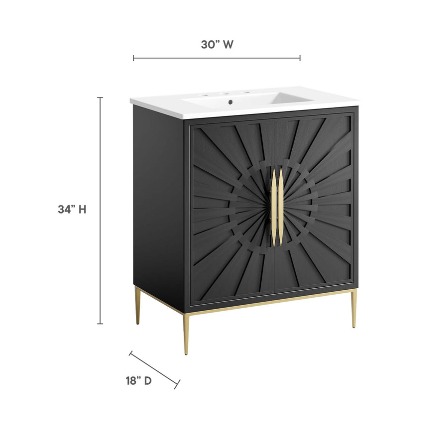 Briar 30" Bathroom Vanity in White Black