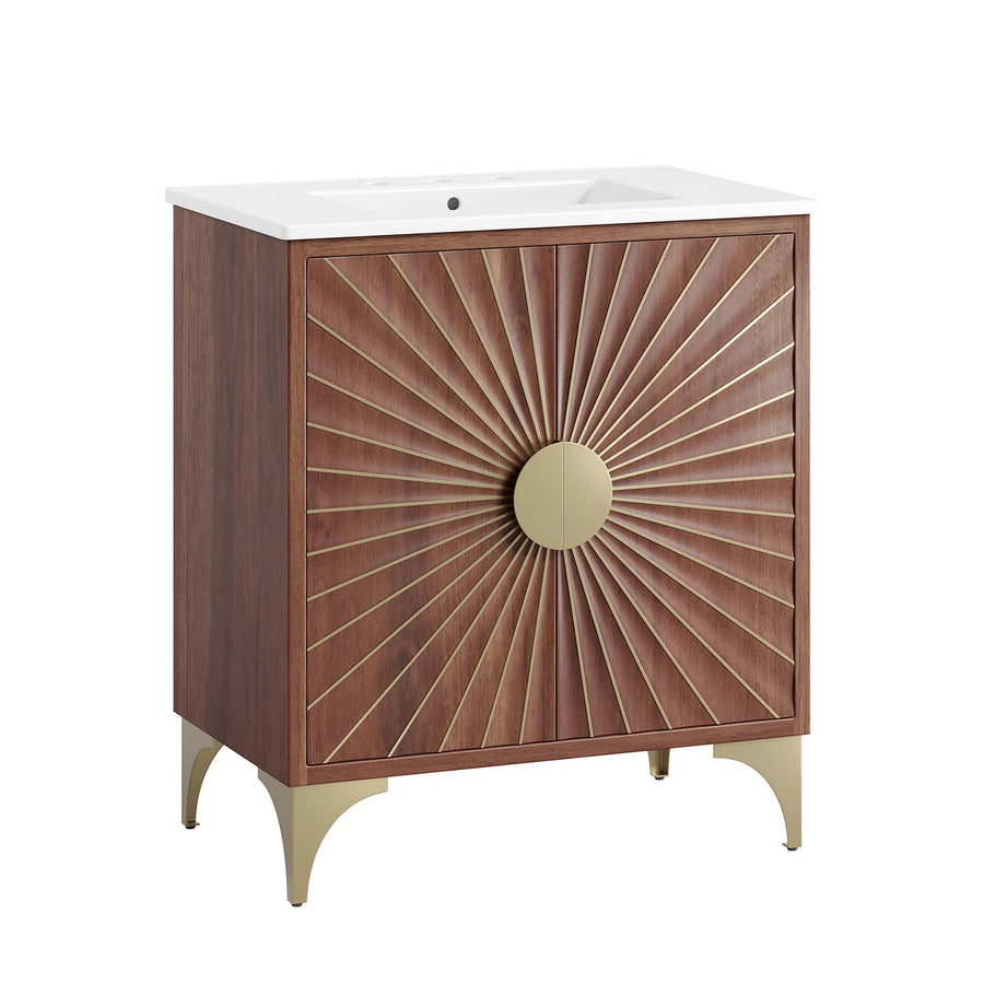 Ridge 30" Bathroom Vanity in White Walnut