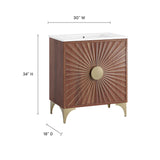 Ridge 30" Bathroom Vanity in White Walnut