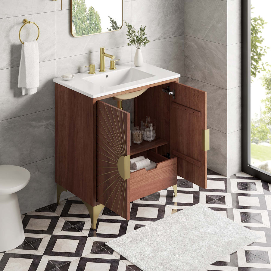 Ridge 30" Bathroom Vanity in White Walnut