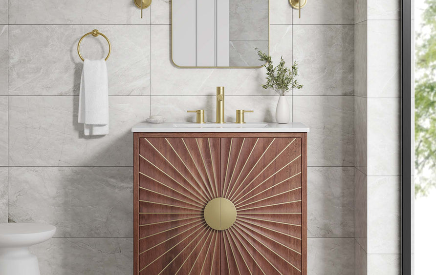 Ridge 30" Bathroom Vanity in White Walnut