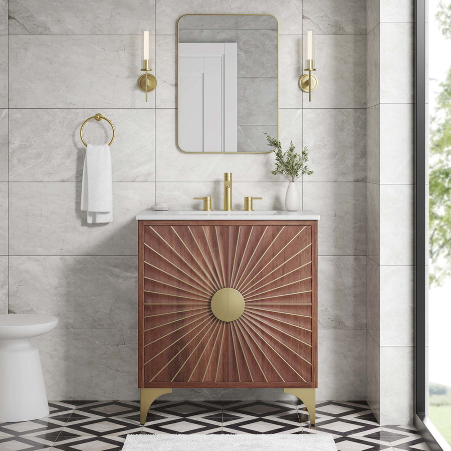 Ridge 30" Bathroom Vanity in White Walnut
