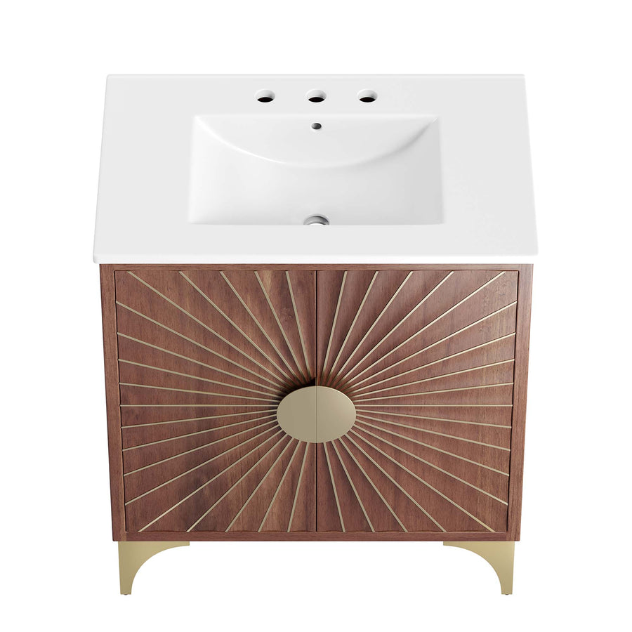 Ridge 30" Bathroom Vanity in White Walnut