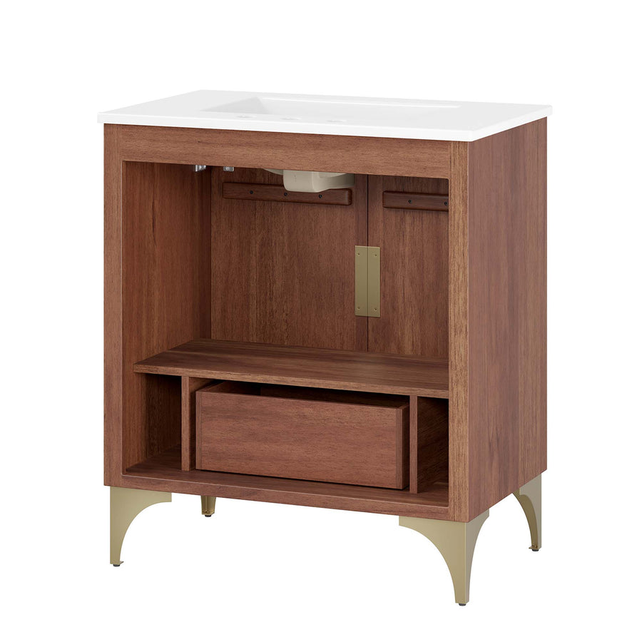 Ridge 30" Bathroom Vanity in White Walnut