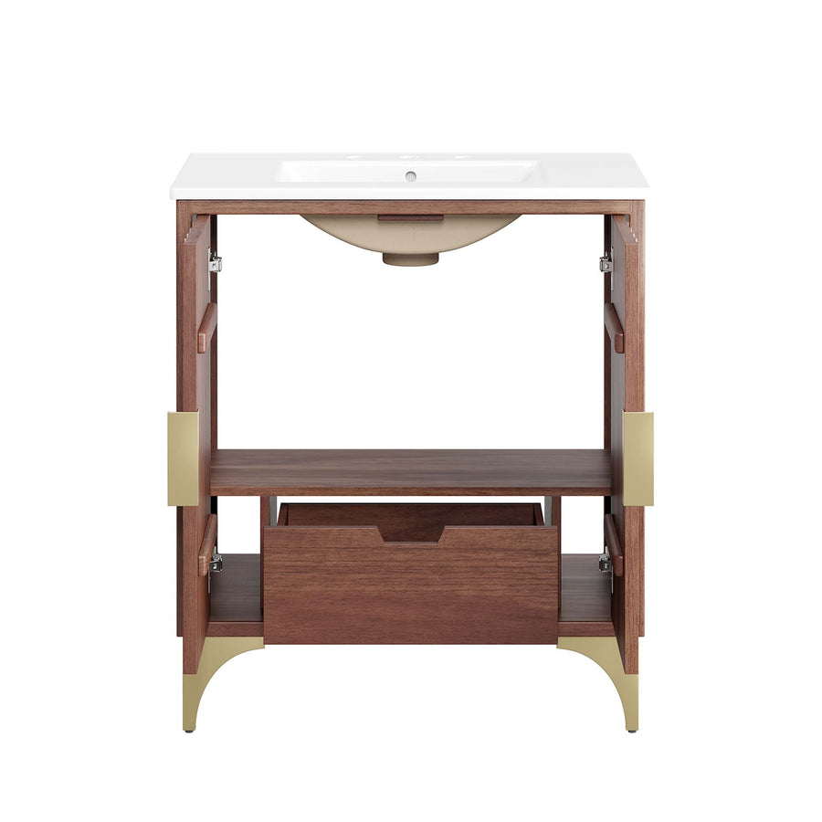 Ridge 30" Bathroom Vanity in White Walnut