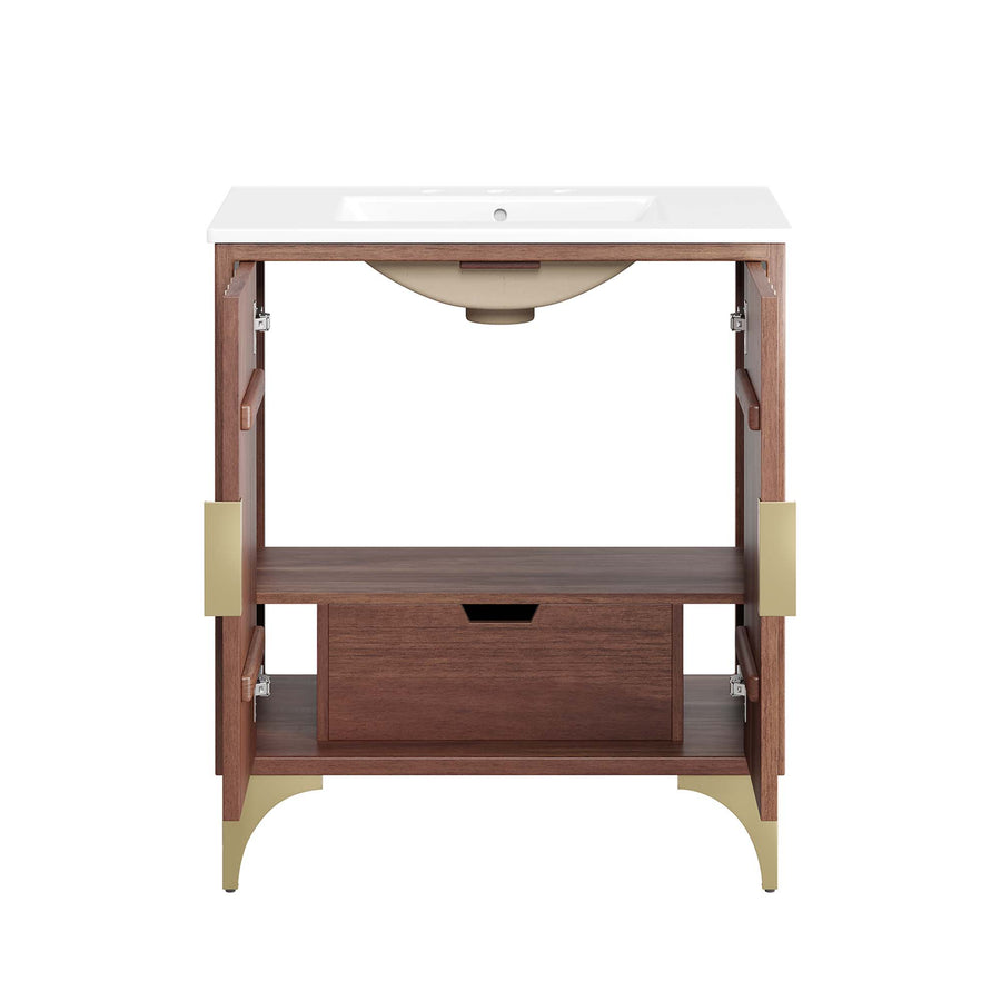 Ridge 30" Bathroom Vanity in White Walnut