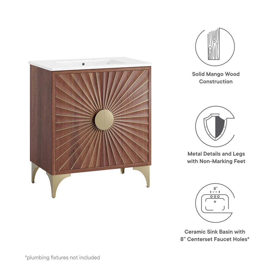 Ridge 30" Bathroom Vanity in White Walnut