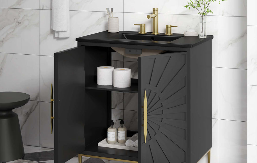 Briar 30" Bathroom Vanity in Black Black