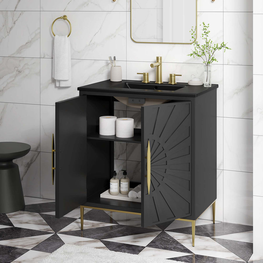 Briar 30" Bathroom Vanity in Black Black