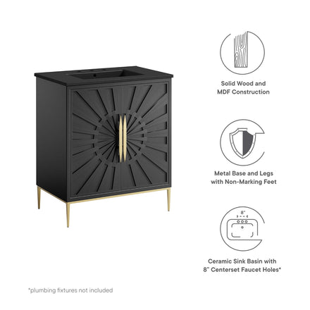 Awaken 30" Bathroom Vanity in Black Black