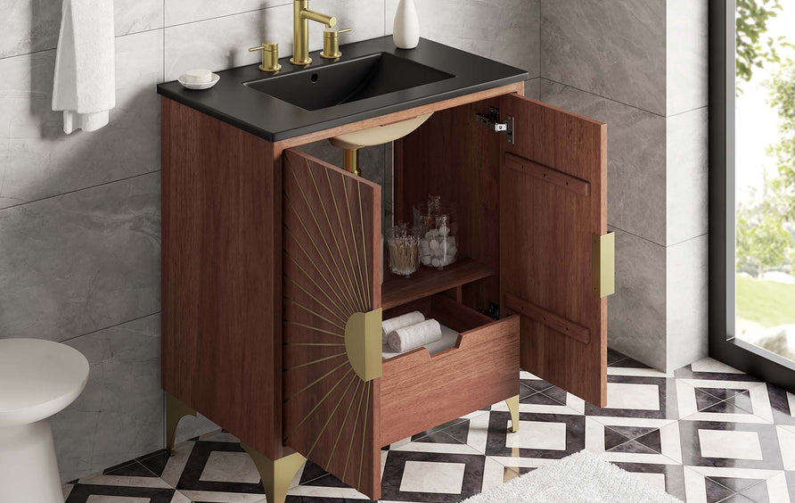 Ridge 30" Bathroom Vanity in Black Walnut