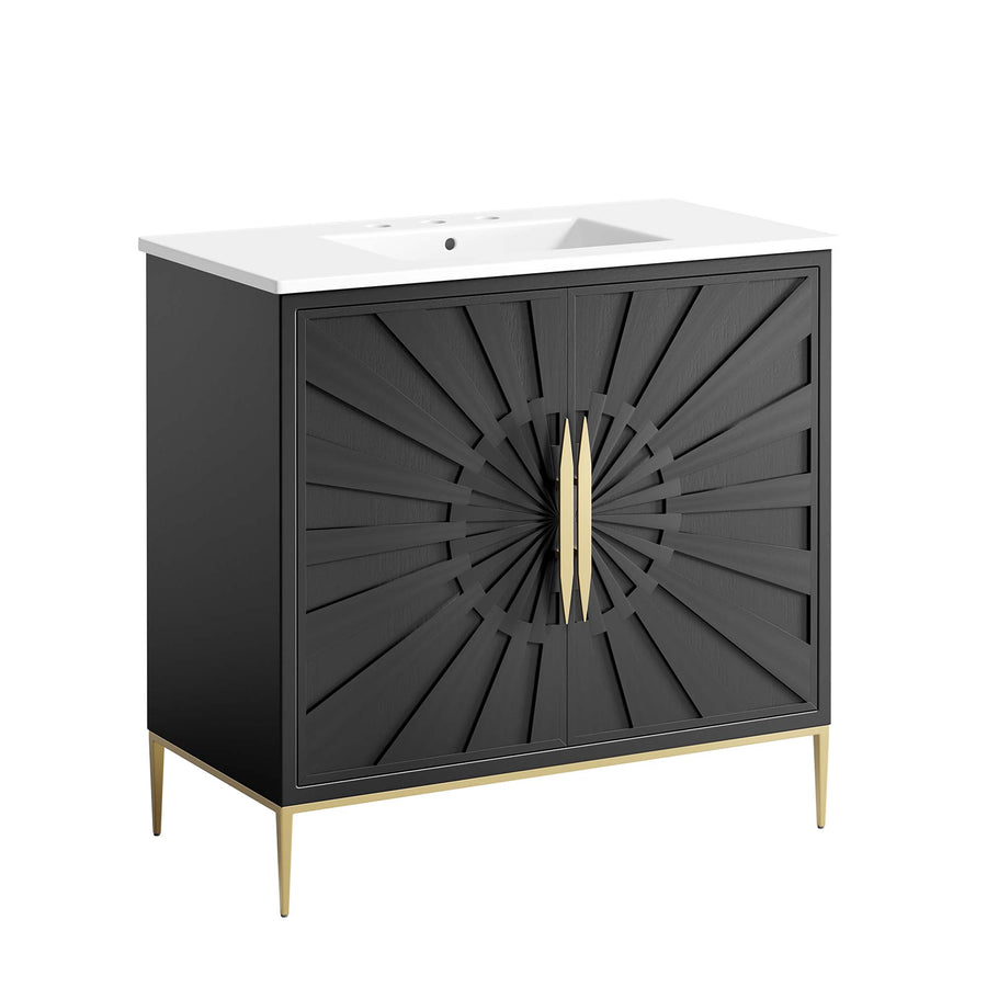 Briar 36" Bathroom Vanity in White Black