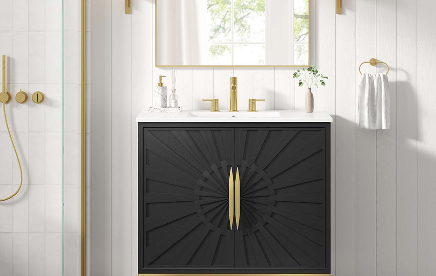 Briar 36" Bathroom Vanity in White Black