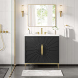 Briar 36" Bathroom Vanity in White Black