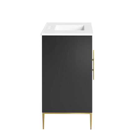 Awaken 36" Bathroom Vanity in White Black