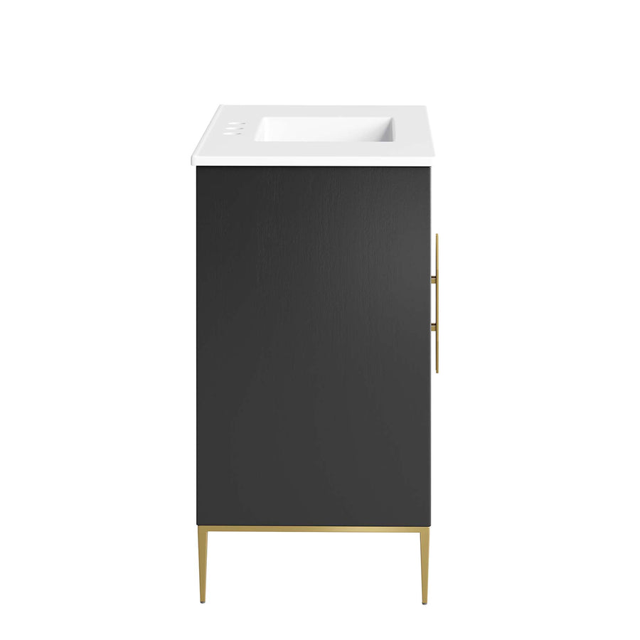 Briar 36" Bathroom Vanity in White Black
