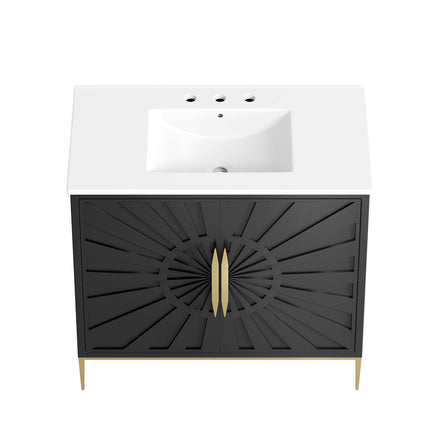 Awaken 36" Bathroom Vanity in White Black